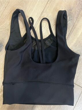 Everyday Black Strappy Sports Bra — Low-Impact Support
